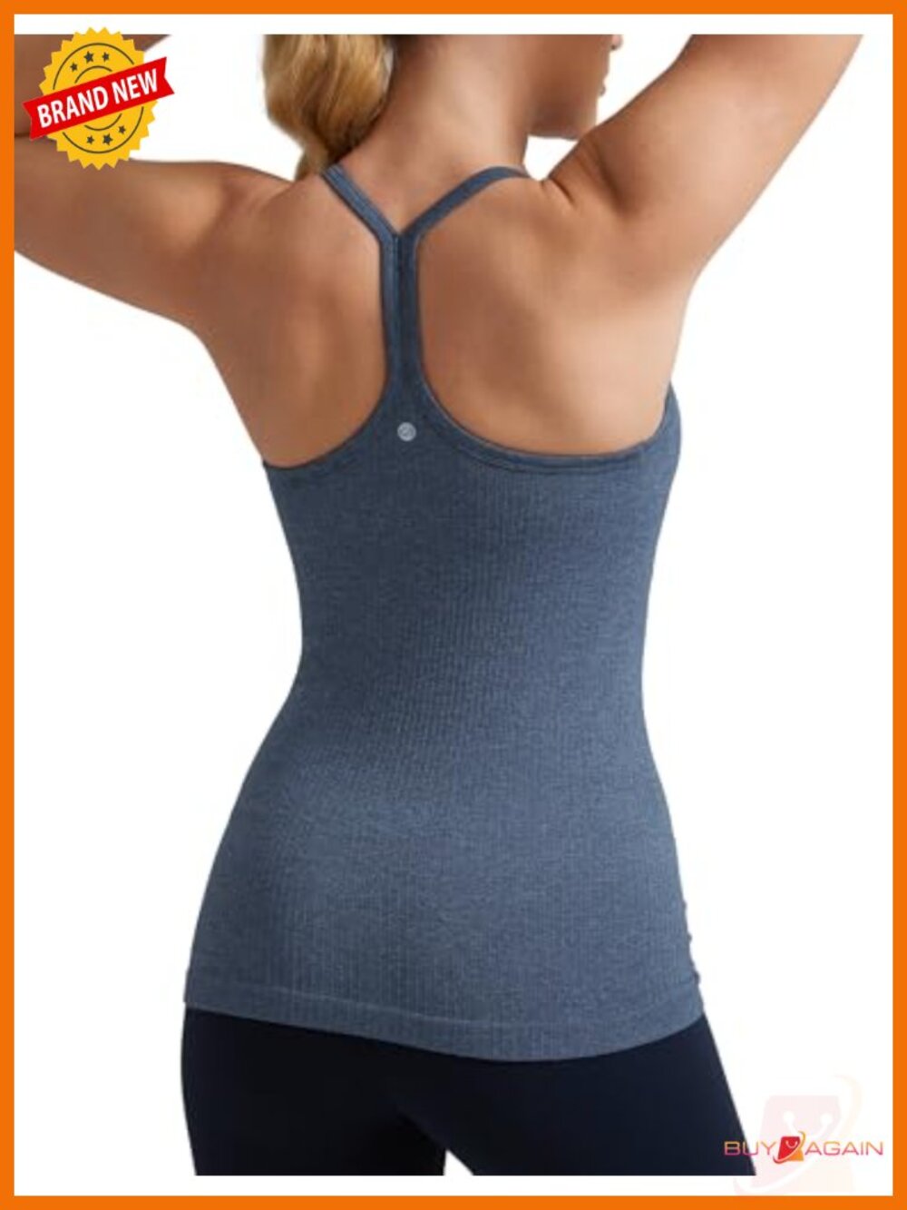 Seamless Racerback Tank Top with Built in Bra for Low-Impact Workouts